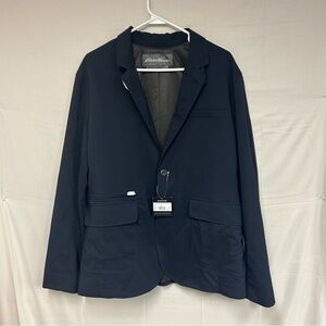 Eddie Bauer Ultimate Voyager Travel Blazer Mens 44 Navy Travex StormRepel DWR